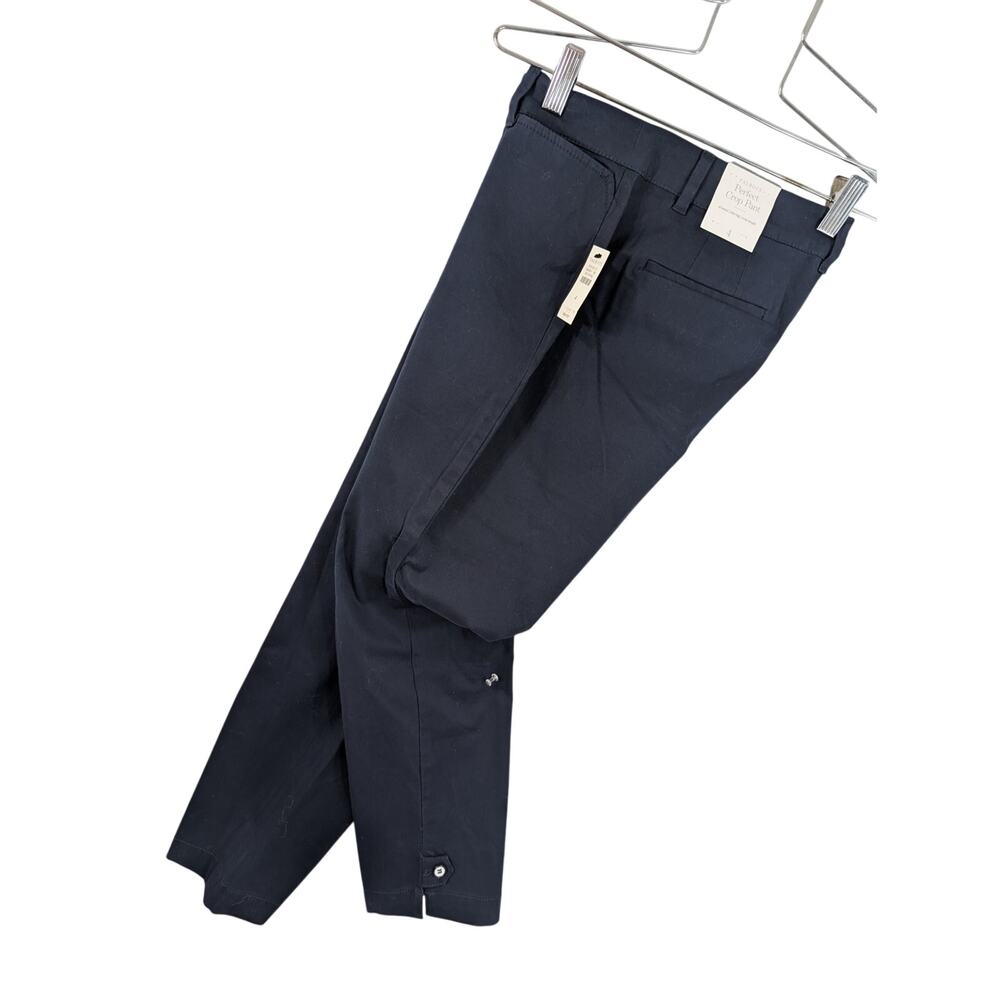 NWT@$90! TALBOTS! NAVY BLUE "PERFECT CROP PANT," BUTTON ANKLE DETAIL PANTS! 4